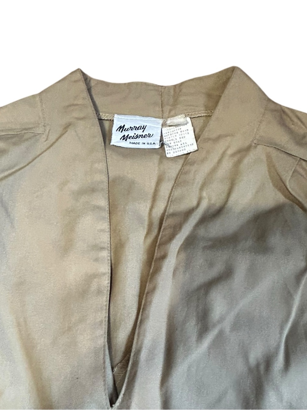 Vintage Murray Meisner Khaki Utility Midi Dress Made in USA Safari A-Line - Picture 8 of 14